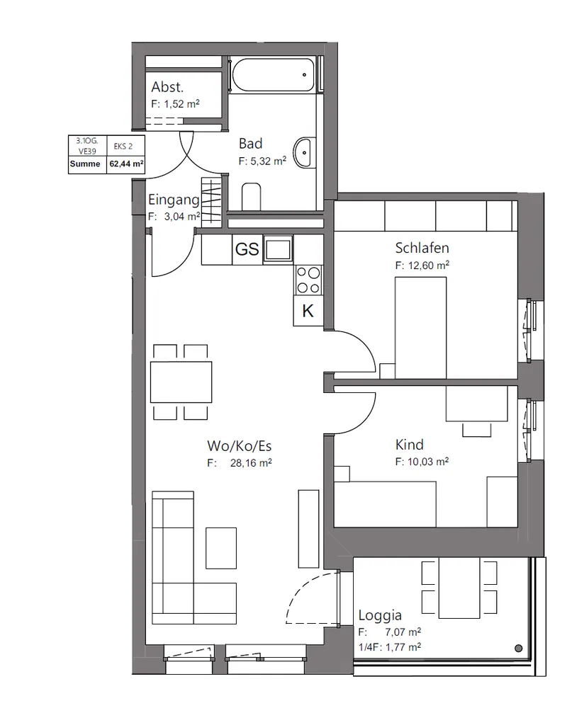 3 Zimmer Wohnung mit 62 m² in Nürnberg – Bild 2