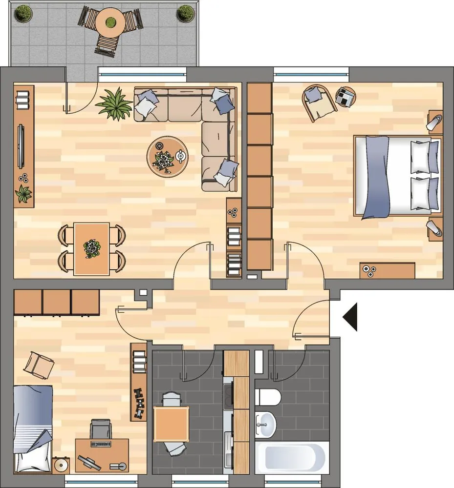 3 Zimmer Wohnung mit 66 m² in Witten – Bild 1