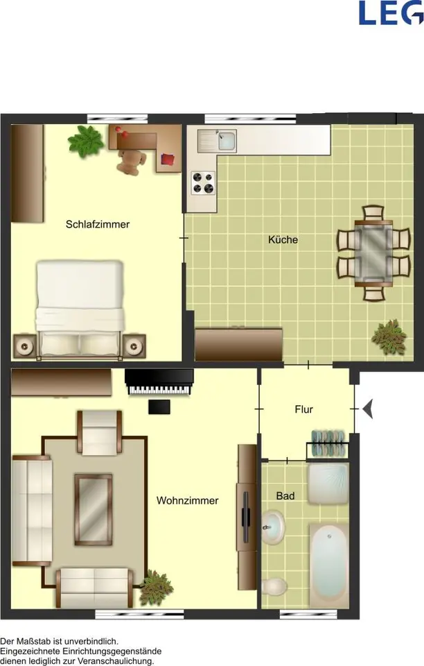2 Zimmer Wohnung mit 48 m² in Bocholt – Bild 2