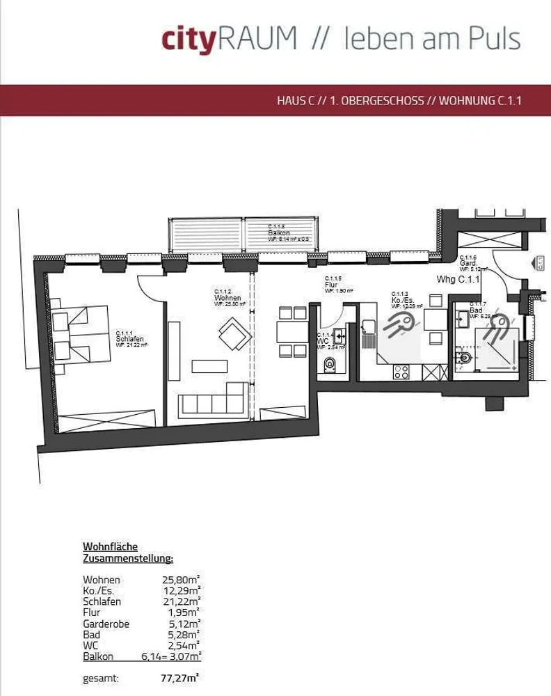 2 Zimmer Wohnung mit 77 m² in Mainz – Bild 4