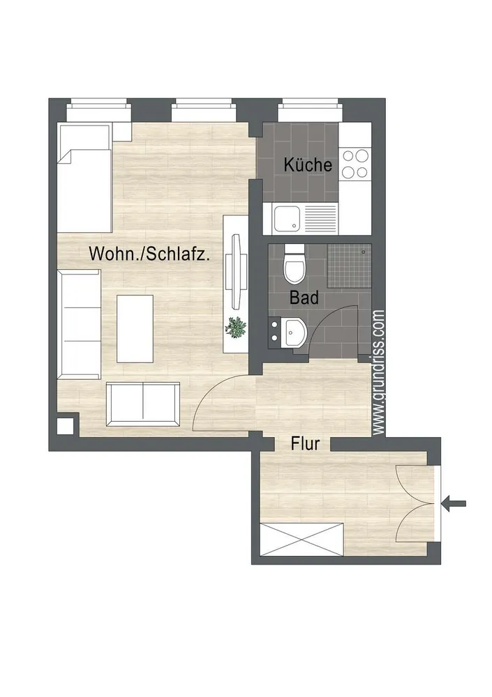 1 Zimmer Wohnung mit 36 m² in Leipzig – Bild 2