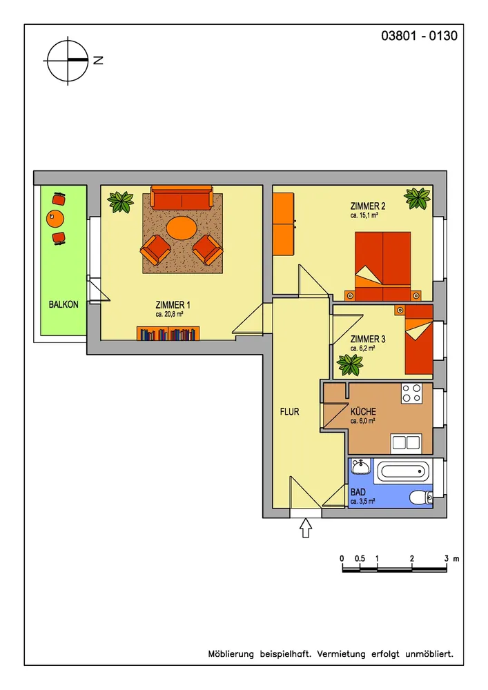 3 Zimmer Wohnung mit 66 m² in Berlin – Bild 2