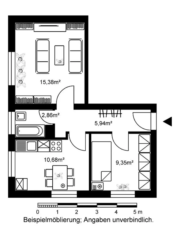 2 room apartment with 44 m² in Frankfurt am Main – Photo 2