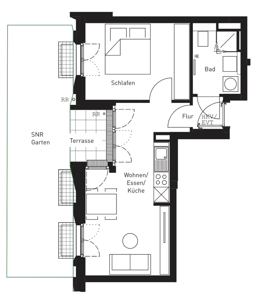 2 room apartment with 43 m² in Munich – Photo 3