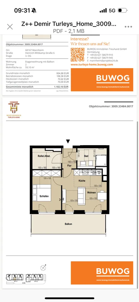 2 Zimmer Wohnung mit 60 m² in Mannheim – Bild 8
