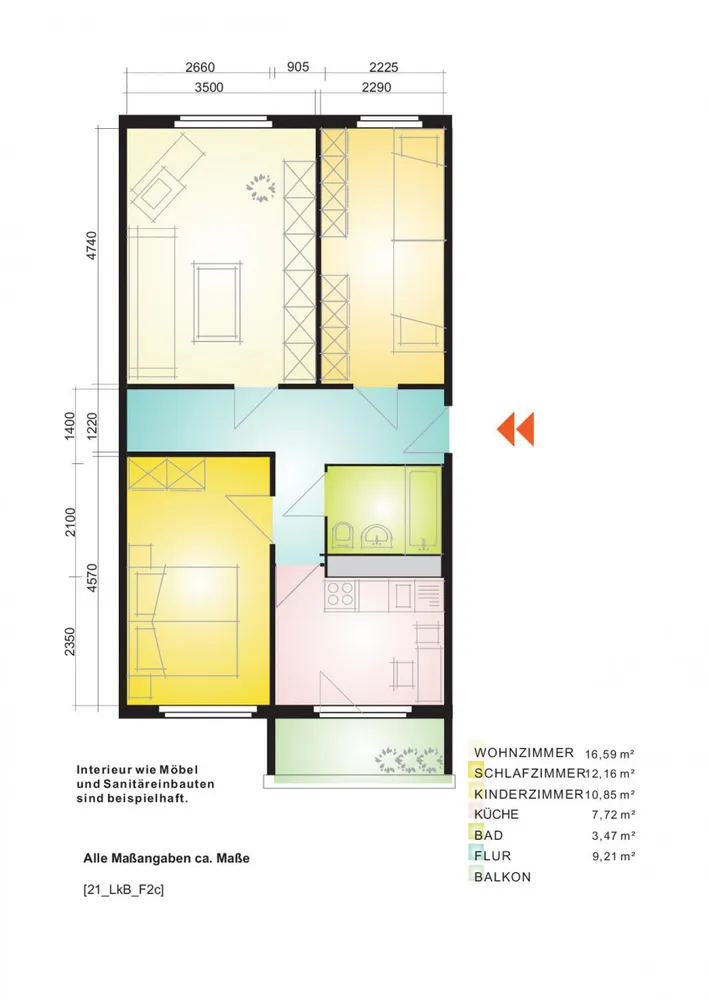 3 Zimmer Wohnung mit 62 m² in Leipzig – Bild 2