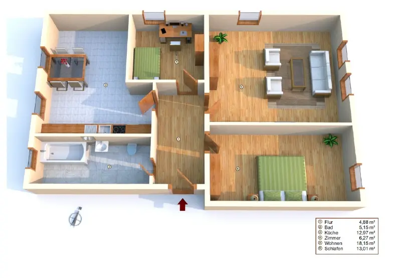 3 Zimmer Wohnung mit 57 m² in Freital – Bild 7