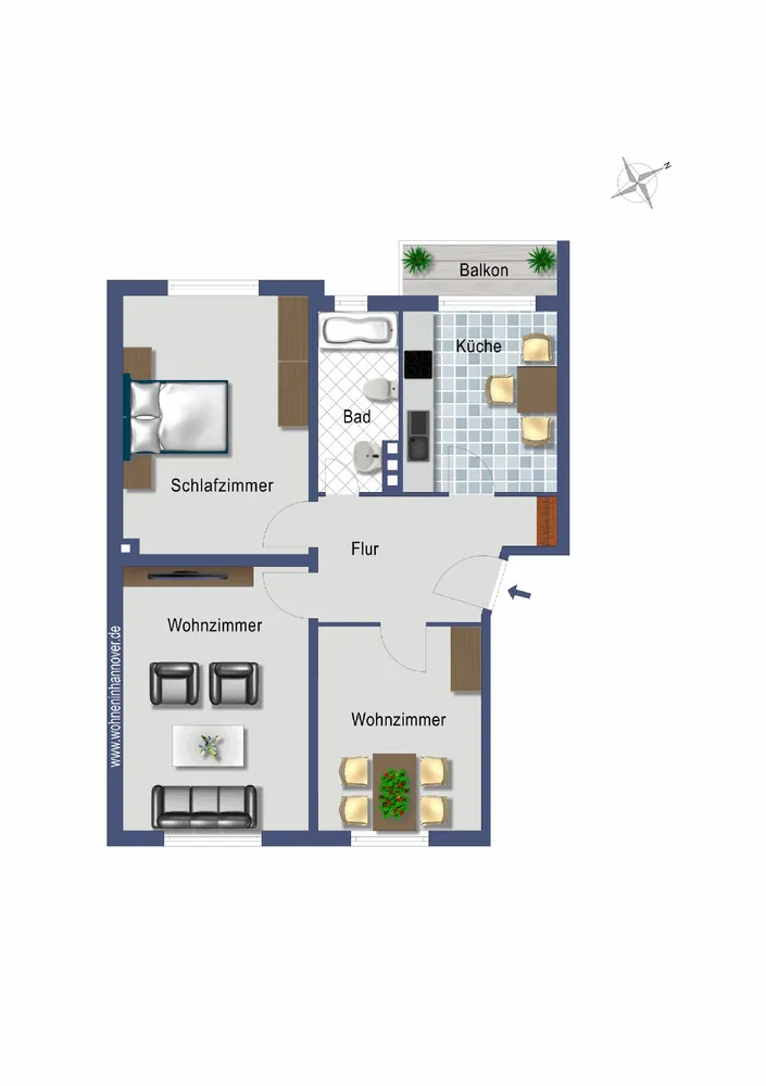 3 Zimmer Wohnung mit 75 m² in Hannover – Bild 8