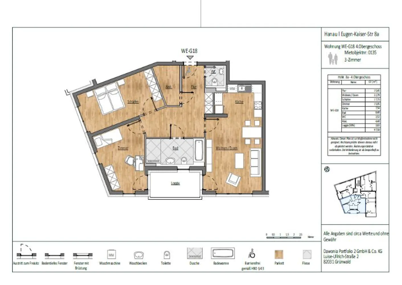 3 Zimmer Wohnung mit 98 m² in Hanau – Bild 3