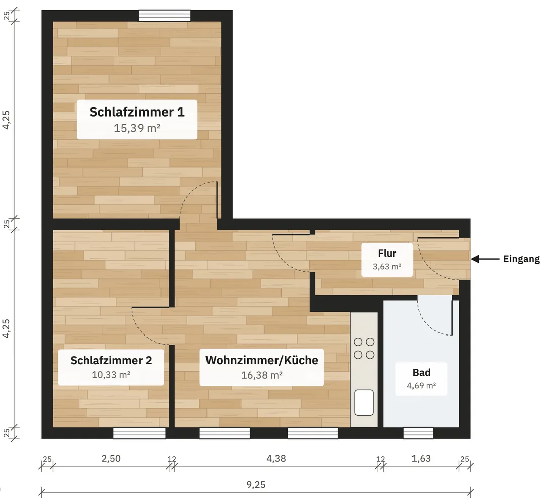 3 room apartment with 50 m² in Weil am Rhein – Photo 7
