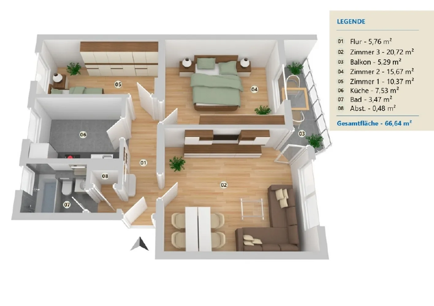 3 Zimmer Wohnung mit 67 m² in Minden – Bild 10