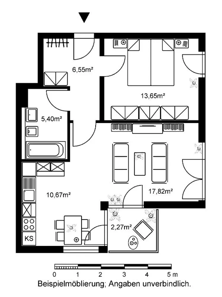 2 Zimmer Wohnung mit 56 m² in Frankfurt am Main – Bild 2