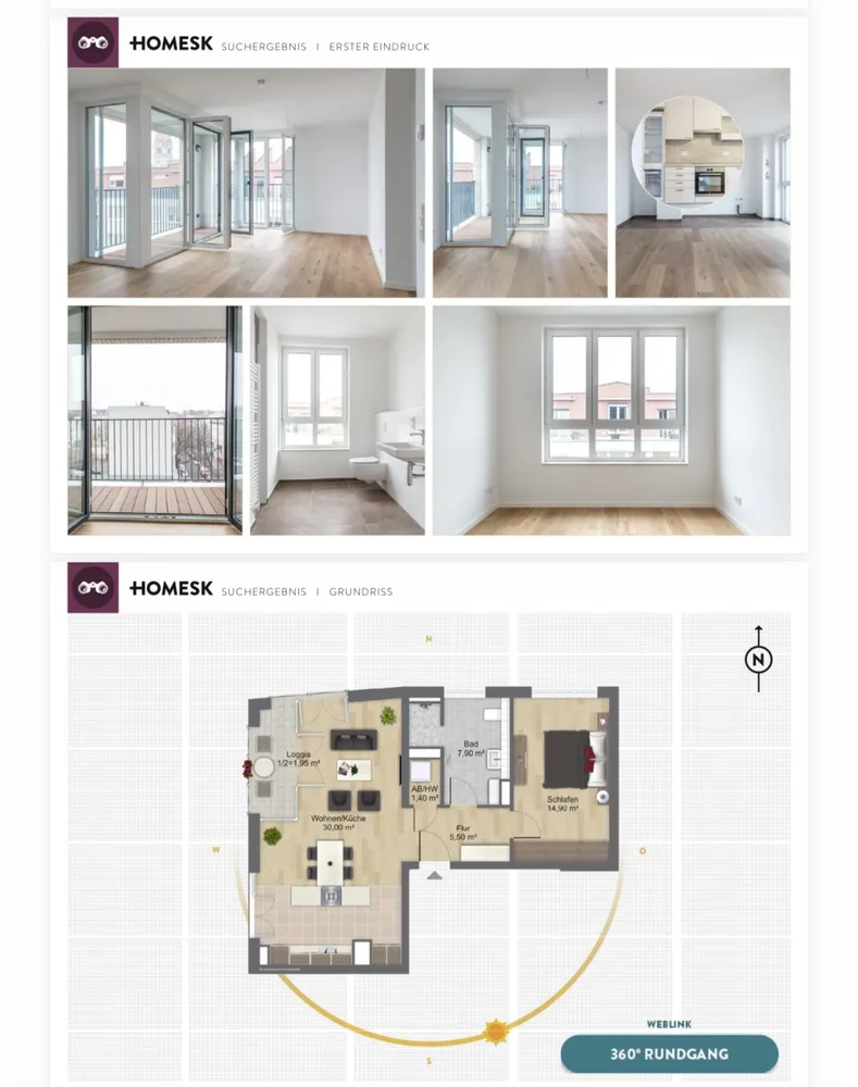 2 Zimmer Wohnung mit 61 m² in Berlin – Bild 1