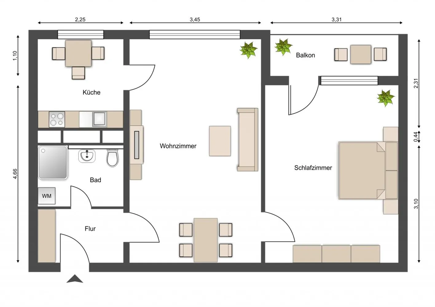 2 Zimmer Wohnung mit 50 m² in Magdeburg – Bild 2