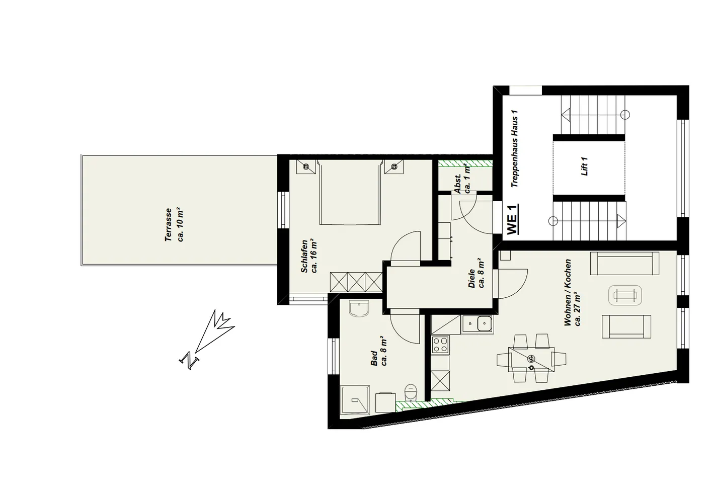 2 Zimmer Wohnung mit 66 m² in Schwerin – Bild 2
