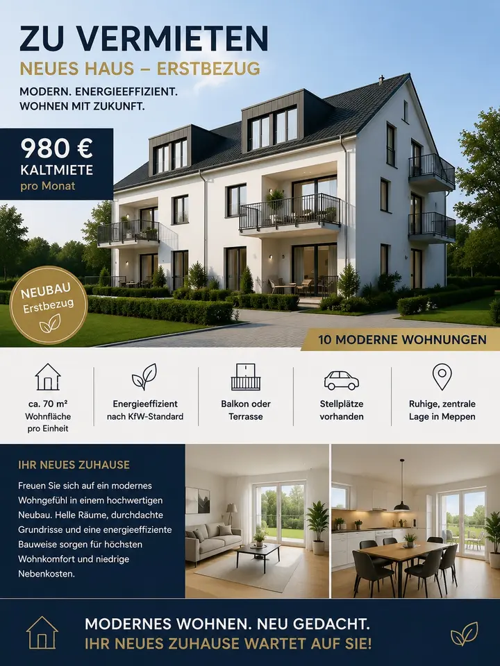 3 Zimmer Haus mit 70 m² in Meppen – Bild 2