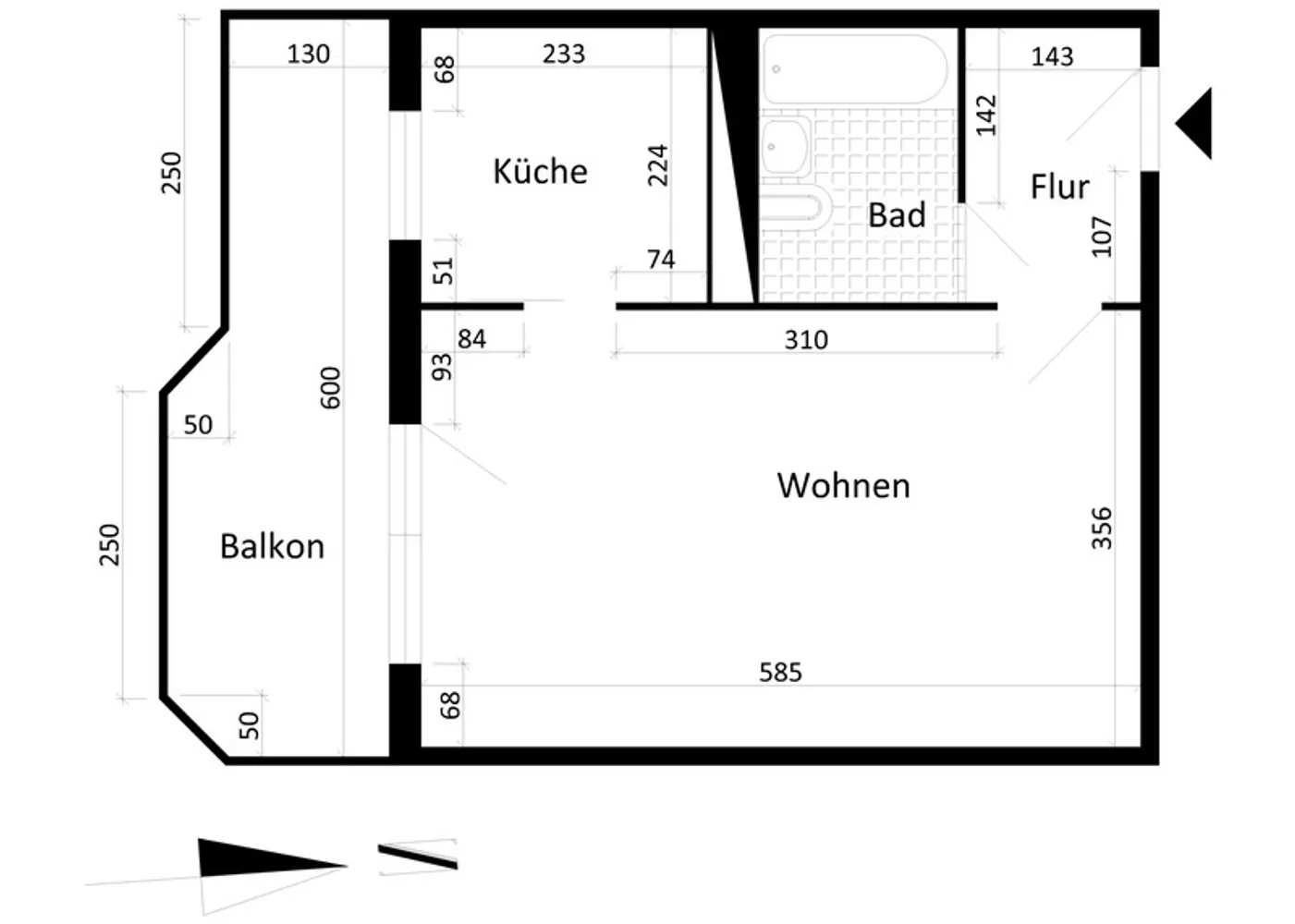 1 Zimmer Wohnung mit 37 m² in Magdeburg – Bild 2