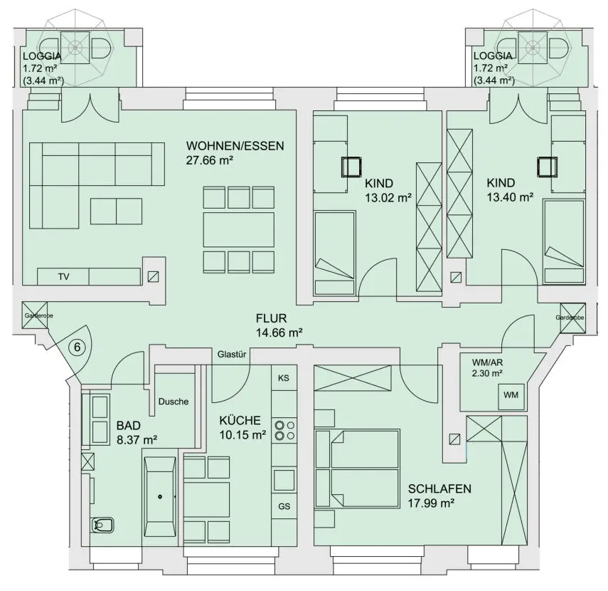 4 Zimmer Wohnung mit 111 m² in Zwickau – Bild 5
