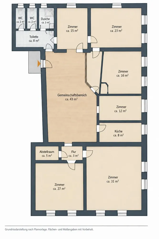 1 Zimmer Wohnung mit 15 m² in Landshut – Bild 1