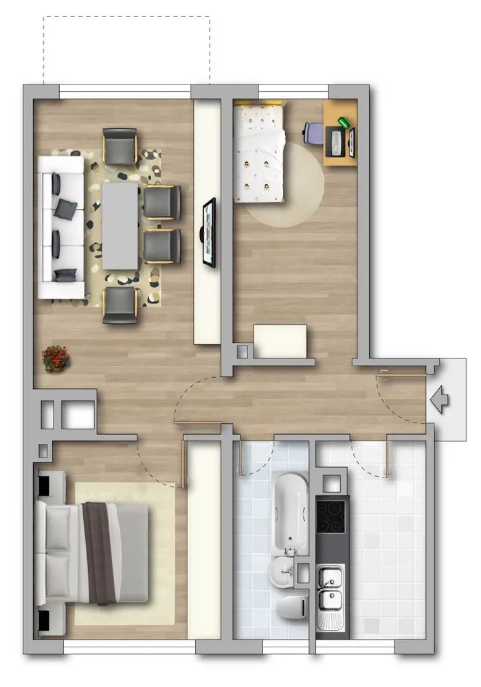 3 Zimmer Wohnung mit 59 m² in Borna – Bild 5
