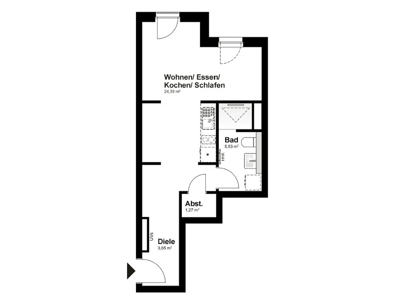 1 room apartment with 35 m² in Frankfurt am Main – Photo 2
