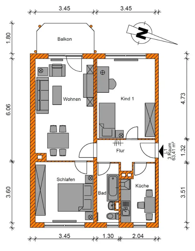3 room apartment with 63 m² in Magdeburg – Photo 7