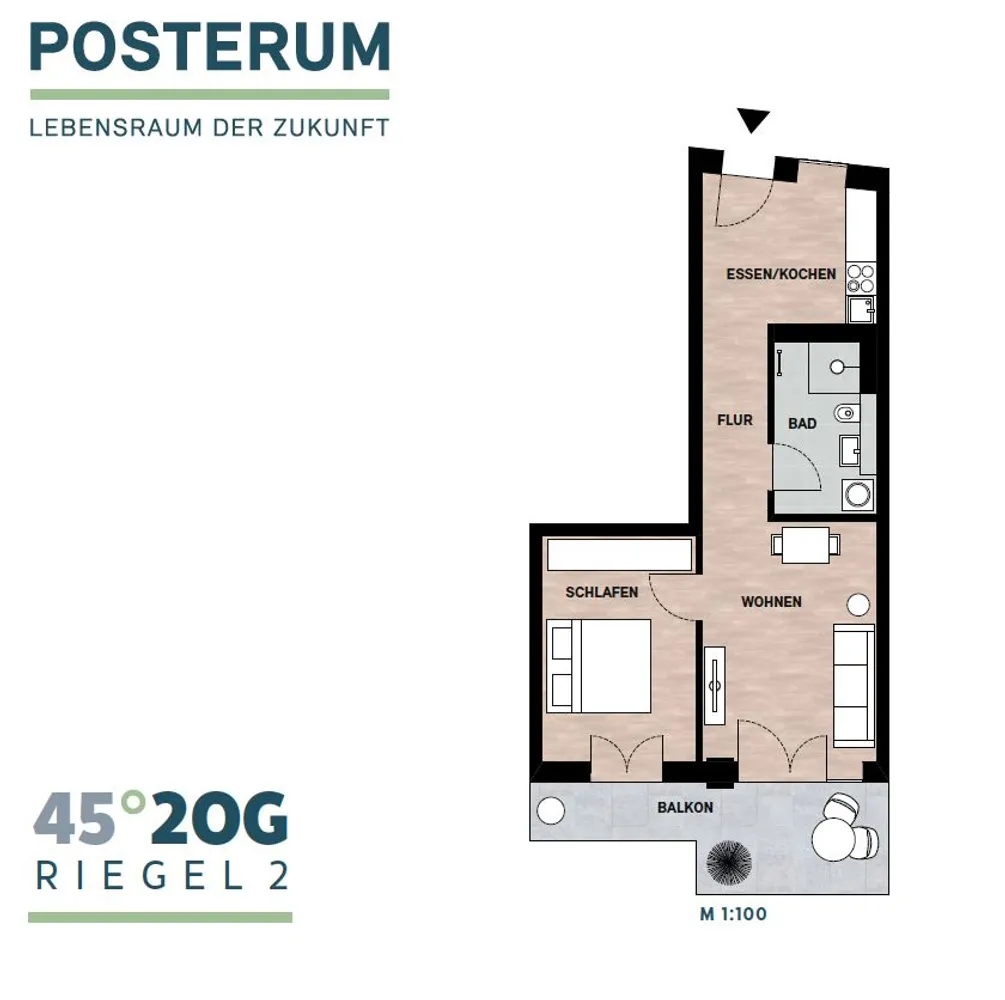 2 Zimmer Wohnung mit 57 m² in Traunstein – Bild 1