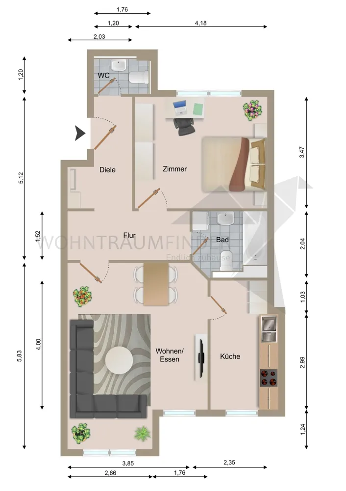 2 Zimmer Wohnung mit 62 m² in Zwickau – Bild 11