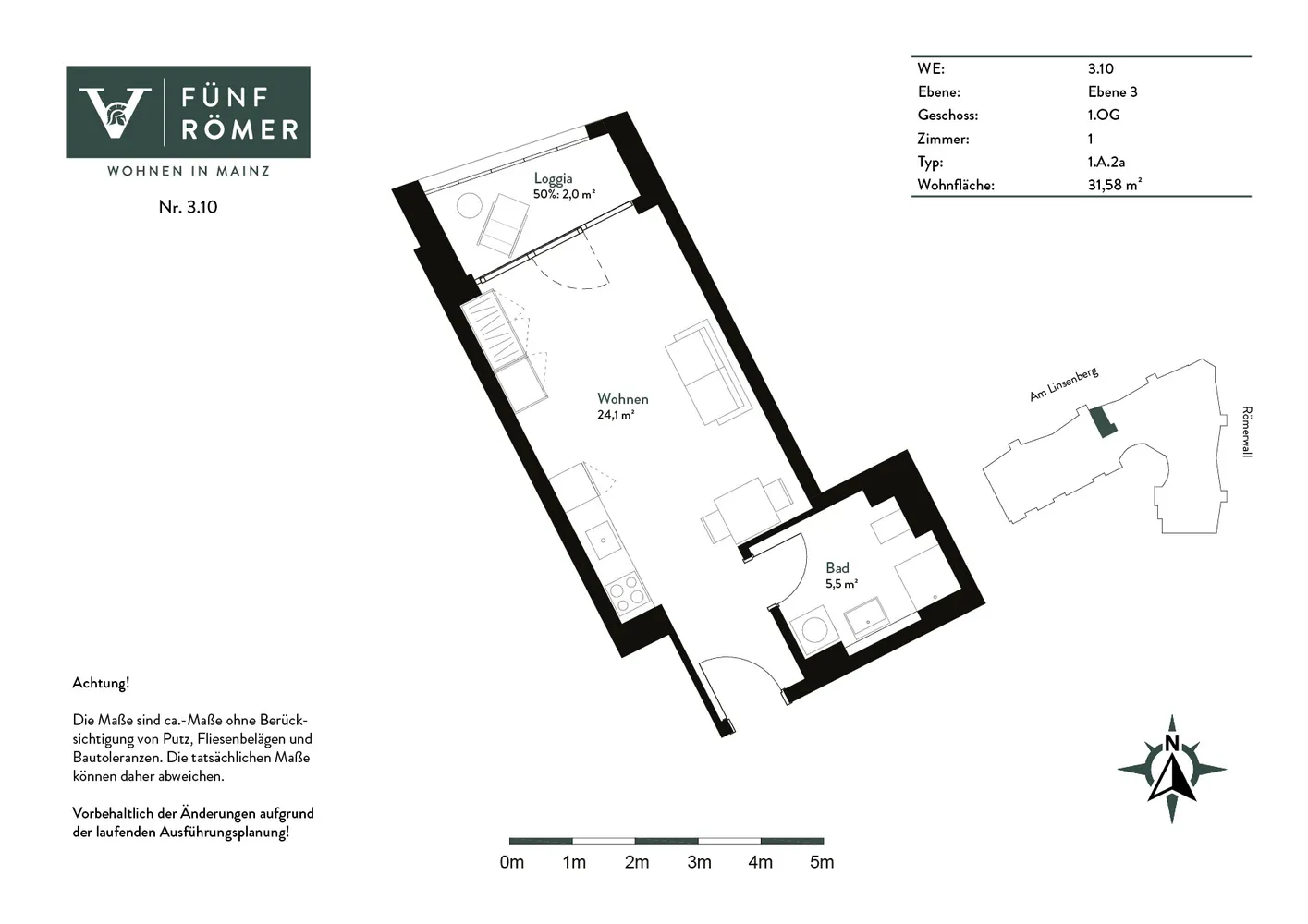 1 Zimmer Wohnung mit 32 m² in Mainz – Bild 6