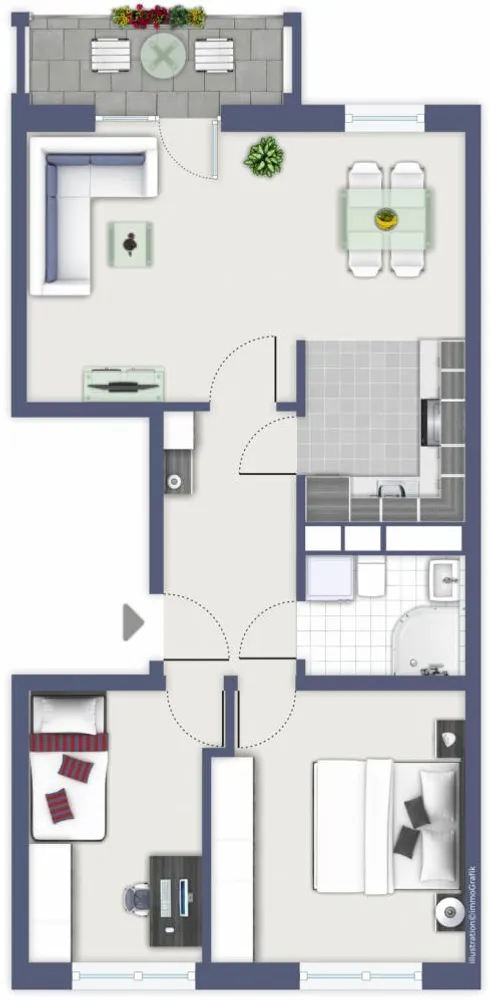 3 room apartment with 58 m² in Chemnitz – Photo 2