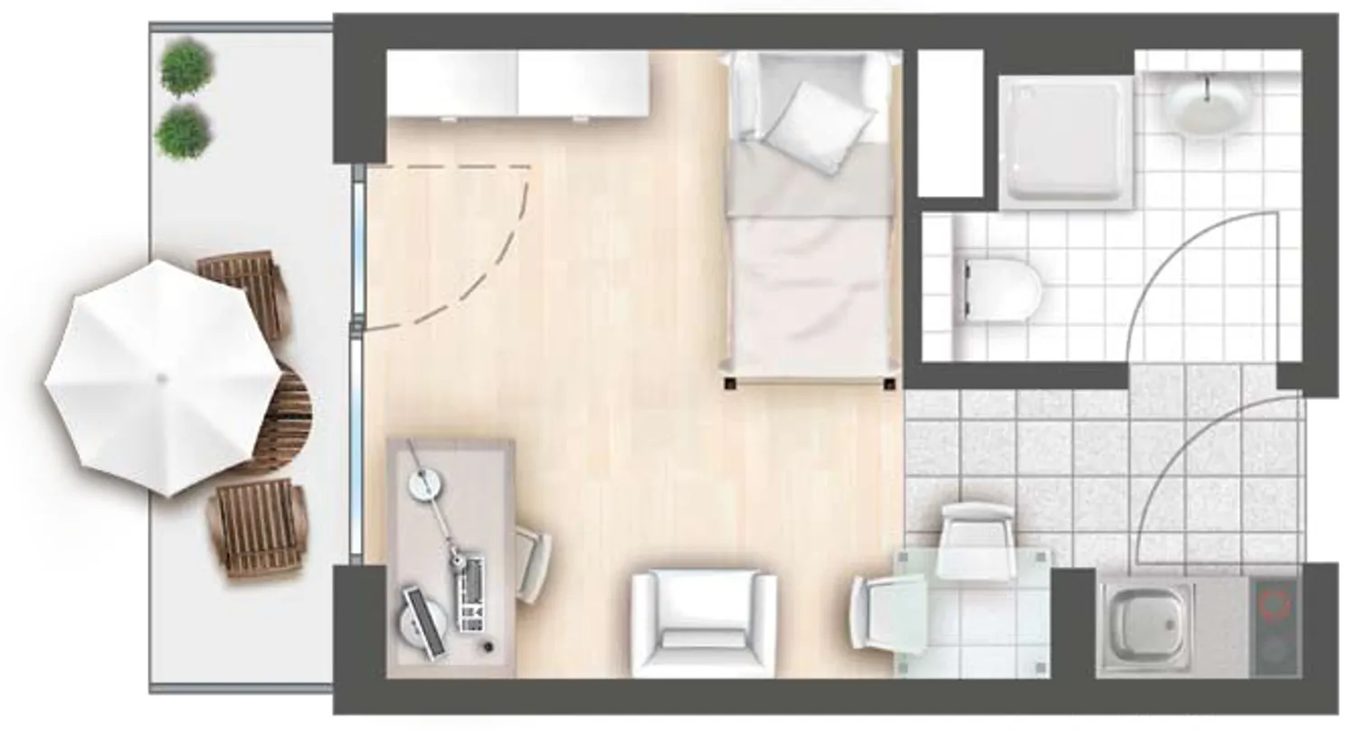 1 Zimmer Wohnung mit 25 m² in München – Bild 6