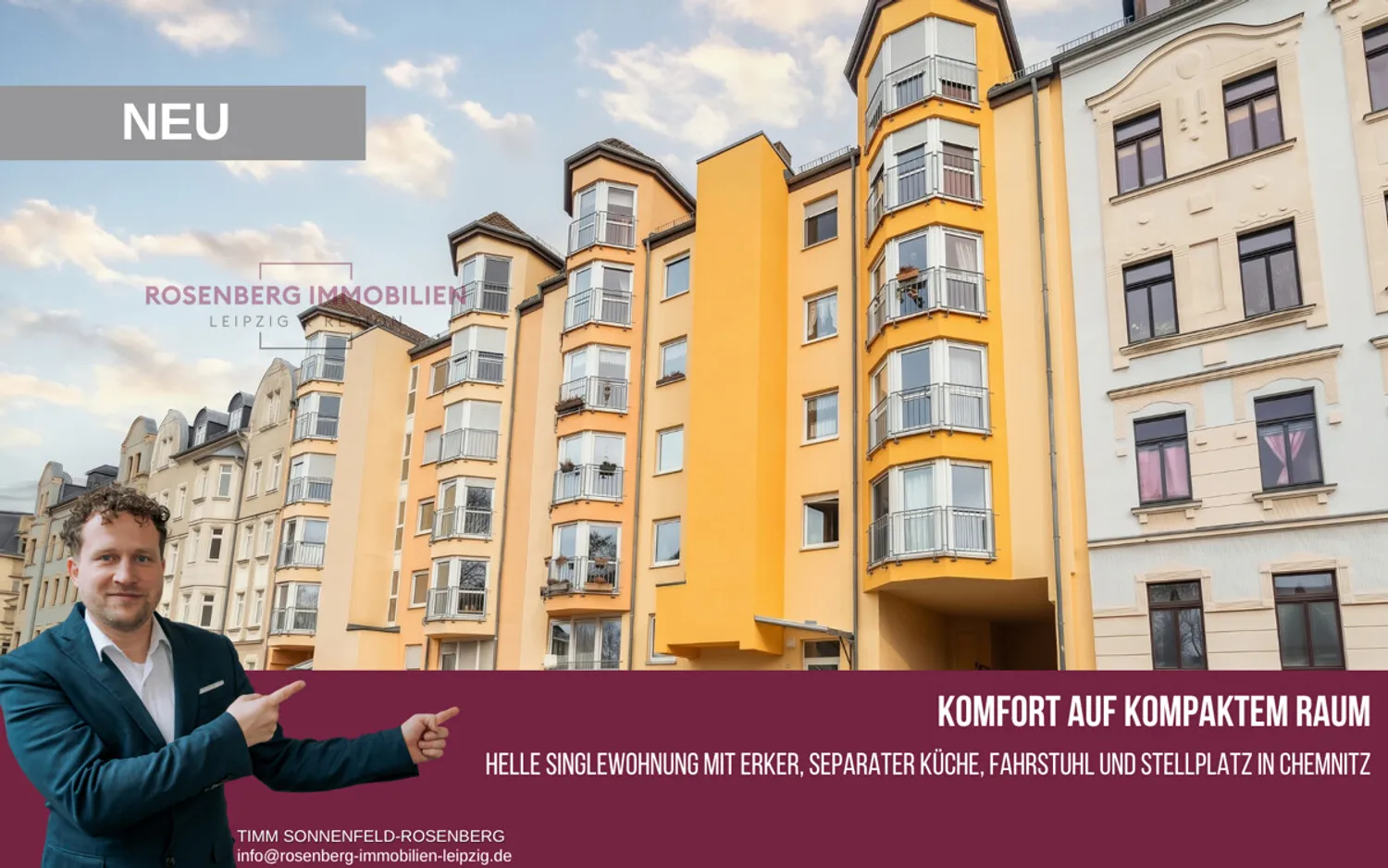 1 room apartment with 44 m² in Chemnitz – Photo 1