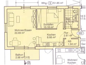 2 Zimmer Wohnung mit 52 m² in Bamberg – Bild 5