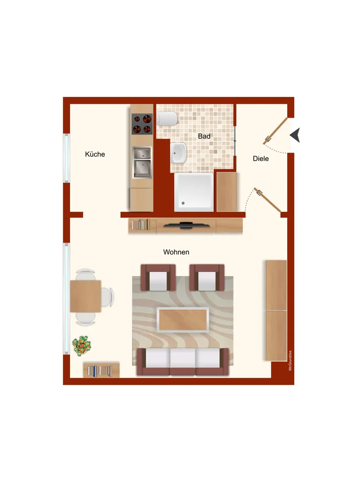 1 room apartment with 25 m² in Radebeul – Photo 3