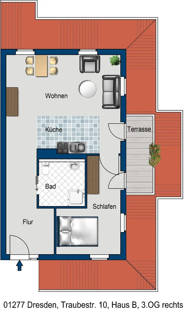 2 Zimmer Wohnung mit 62 m² in Dresden – Bild 2