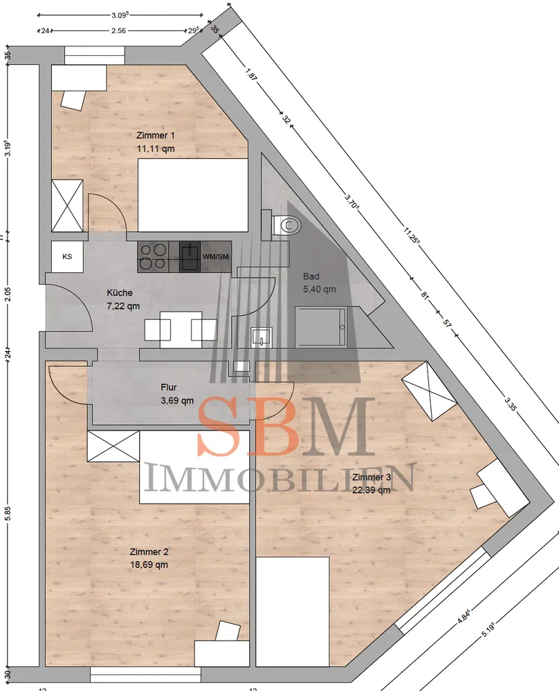 WG-Zimmer mit 22 m² in Nürnberg – Bild 4