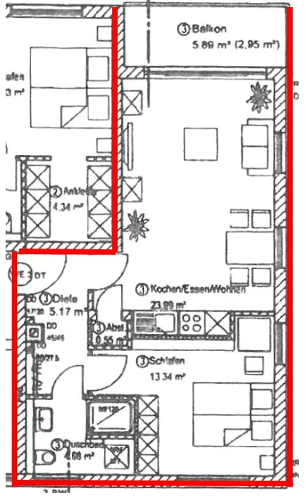 2 room apartment with 60 m² in Cologne – Photo 6