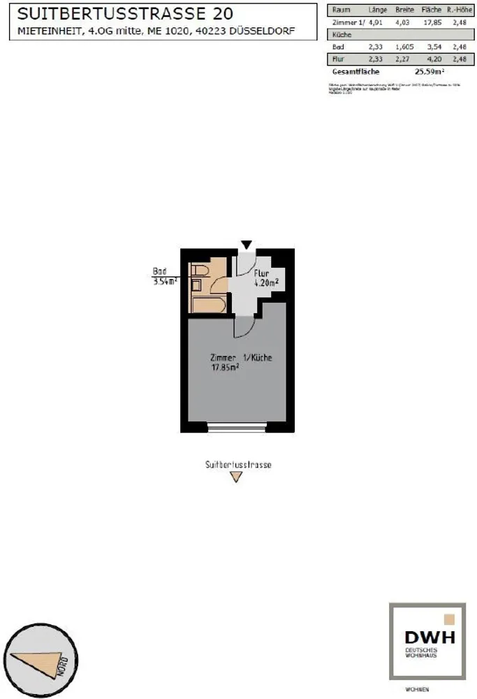 1 Zimmer Wohnung mit 27 m² in Düsseldorf – Bild 6