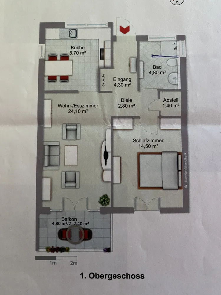 2 Zimmer Wohnung mit 60 m² in Ingolstadt – Bild 3