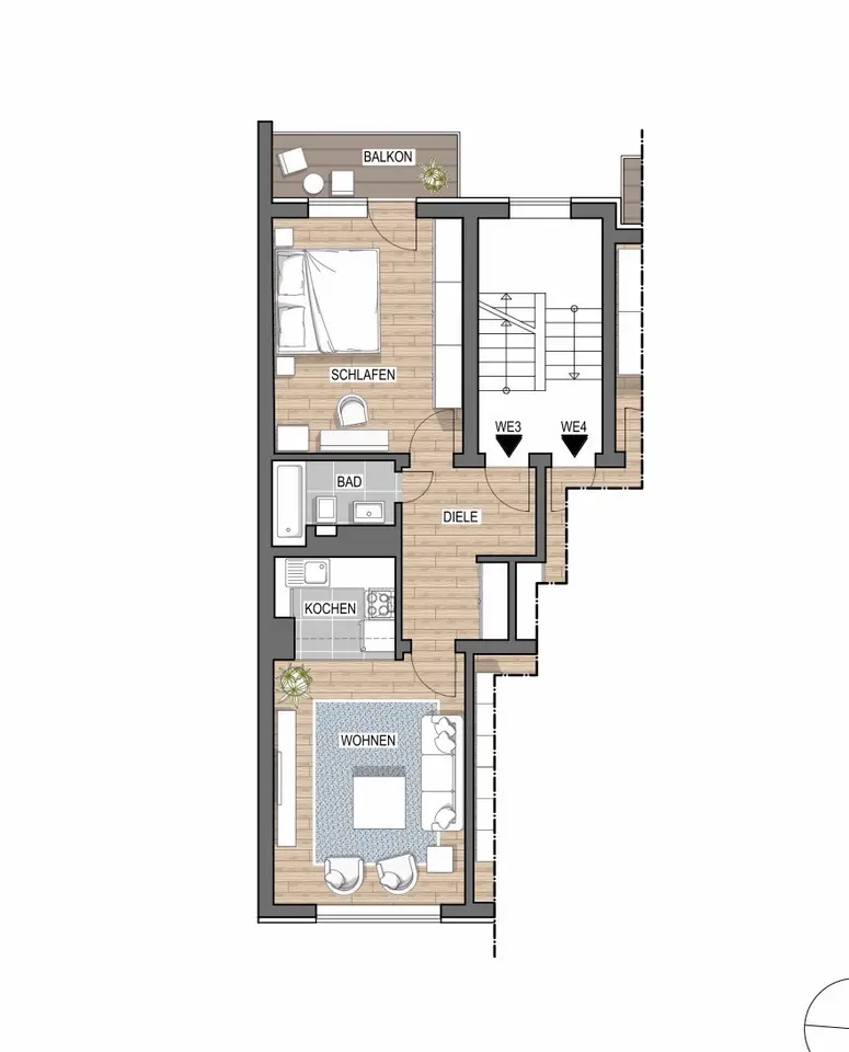 2 Zimmer Wohnung mit 51 m² in Düsseldorf – Bild 1