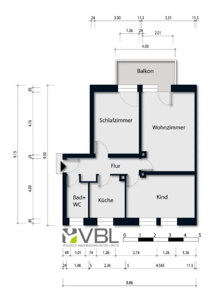 3 Zimmer Wohnung mit 61 m² in Lübeck – Bild 4