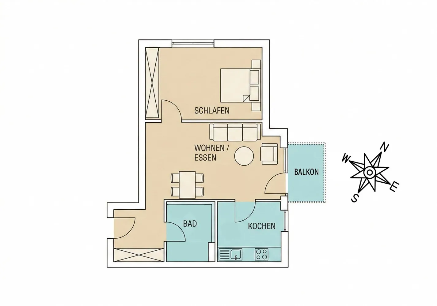 2 Zimmer Wohnung mit 55 m² in Mannheim – Bild 1