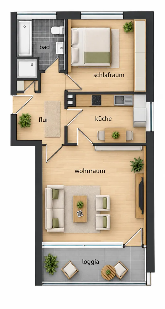 2 room apartment with 58 m² in Bielefeld – Photo 2