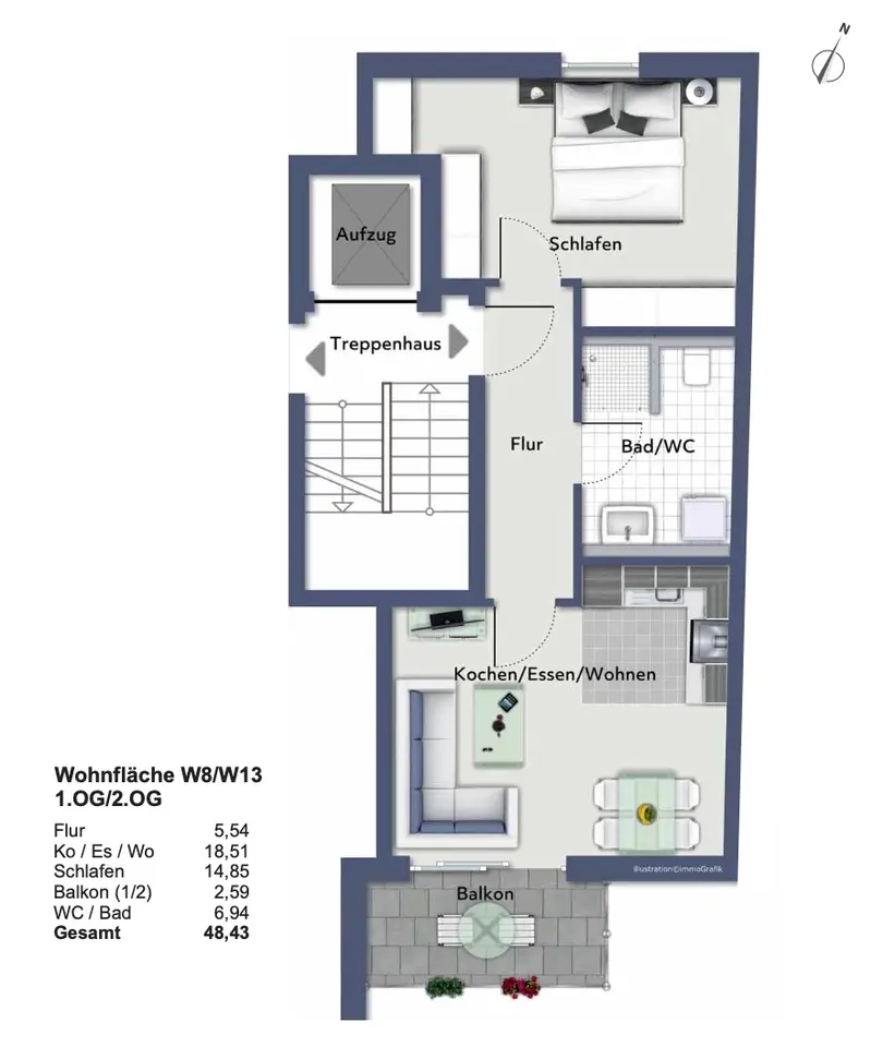 2 Zimmer Wohnung mit 49 m² in Nürnberg – Bild 4