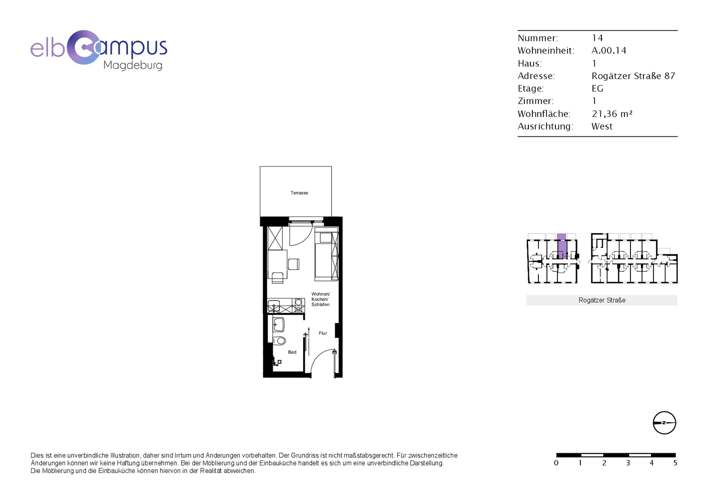 1 room apartment with 21 m² in Magdeburg – Photo 10