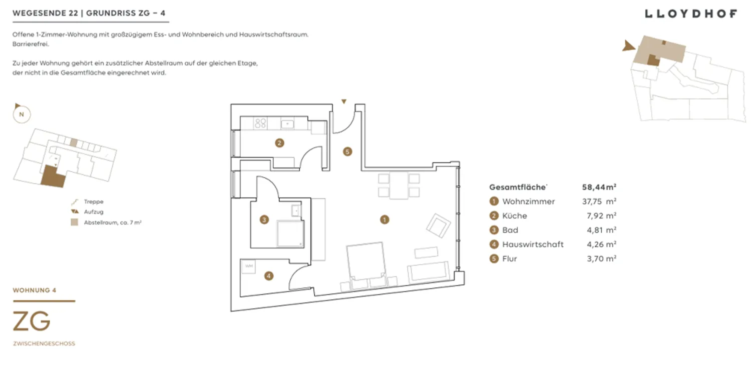 1 Zimmer Wohnung mit 59 m² in Bremen – Bild 2