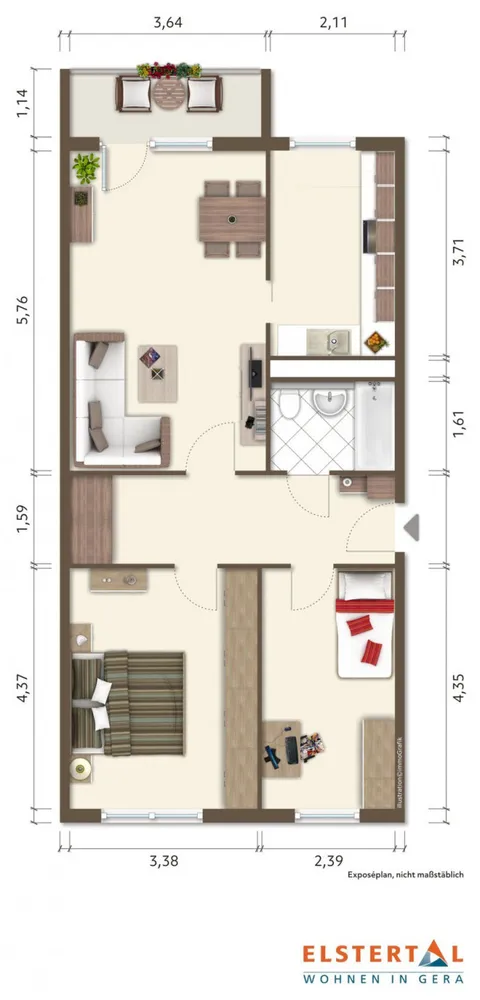3 room apartment with 70 m² in Gera – Photo 2