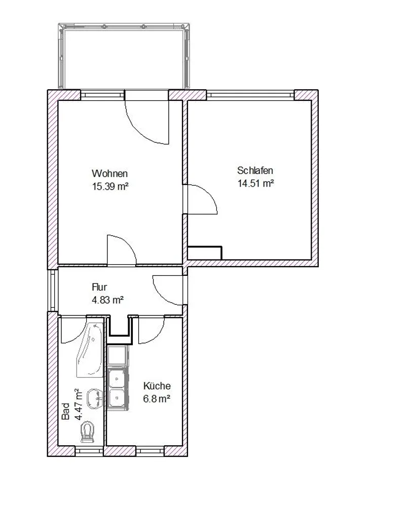 2 Zimmer Wohnung mit 46 m² in Magdeburg – Bild 5