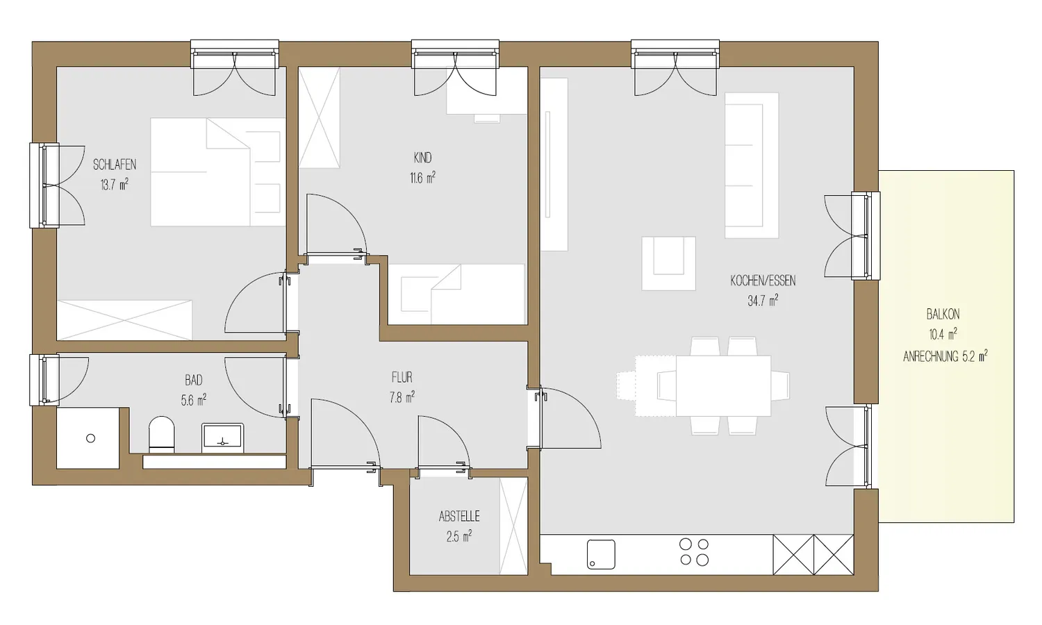 3 Zimmer Wohnung mit 81 m² in Rosenheim – Bild 3