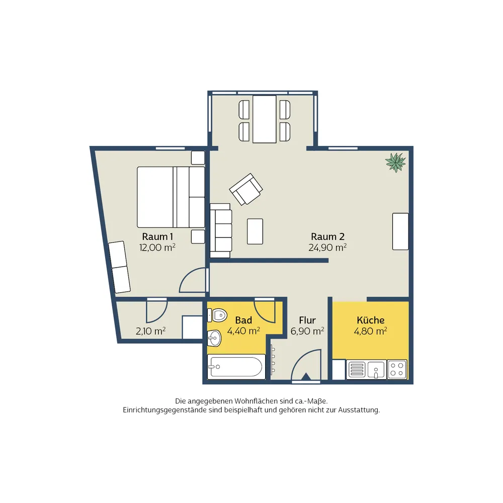 2 Zimmer Wohnung mit 55 m² in Leipzig – Bild 2